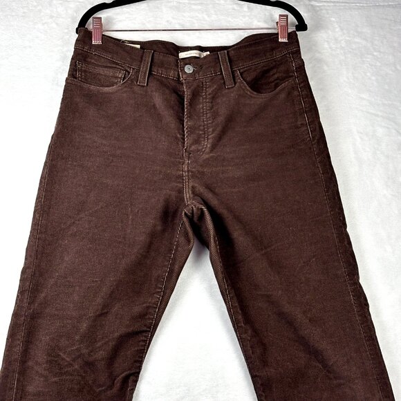 Levi's Premium Wedgie Straight Corduroy Pants Brown Women’s 30 High Rise W30 L28 - Picture 4 of 9